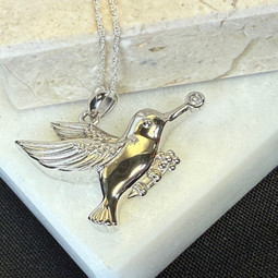 Hummingbird Gemstone Cremation Jewelry