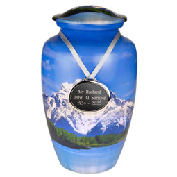 Mountain View Aluminum Urn with Optional Urn Pendant