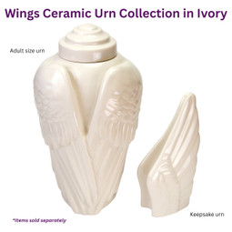 Angel Wings Ceramic Cremation Urn Collection