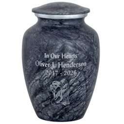 Dark Blue Harbor Aluminum Urn Medium with Sample Engraving
