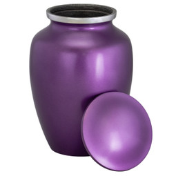 Dark Amethyst Urn Medium with Lid Off