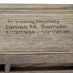Mission Photo Urn with Sample Engraving