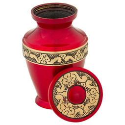 Carmina Brass Keepsake Urn - Shown with Lid Off