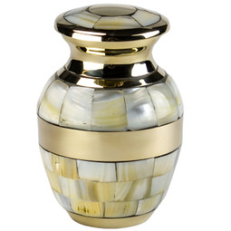Mother of Pearl Double Band Keepsake Urn