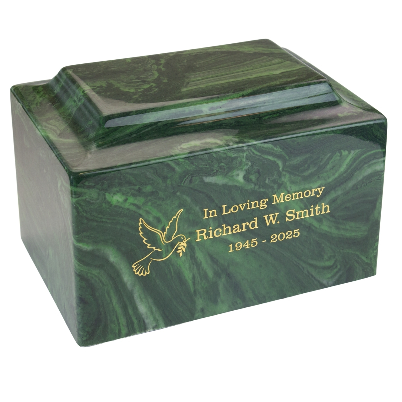 Verde Classic Cultured Marble Urn by MacKenzie Vault