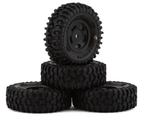 JConcepts SCX24 1.0" Tusk Pre-Mounted Tires w/Glide 5 Wheels (4) (Black) (Gold) JConcepts SCX24 1.0" Tusk Pre-Mounted Tires w/Glide 5 Wheels (4) (Black) (Gold)