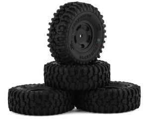 JConcepts SCX24 1.0" Tusk Pre-Mounted Tires w/Glide 5 Wheels (4) (Black) (Green) JConcepts SCX24 1.0" Tusk Pre-Mounted Tires w/Glide 5 Wheels (4) (Black) (Green)