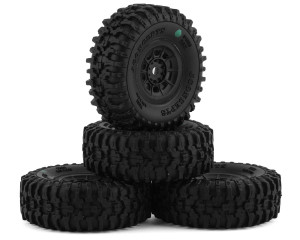 JConcepts Tusk 1.0" Pre-Mounted Tires w/Hazard Wheel (Black) (4) (Green) JConcepts Tusk 1.0" Pre-Mounted Tires w/Hazard Wheel (Black) (4) (Green)