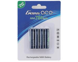 Gens Ace High Power Rechargeable AAA NIMH Battery (1.2V/750mAh) (4) Gens Ace High Power Rechargeable AAA NIMH Battery (1.2V/750mAh) (4)