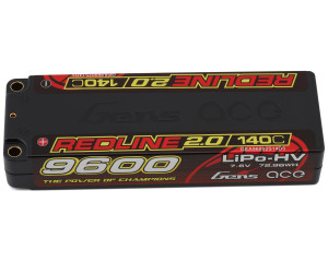 Gens Ace Redline 2.0 2S LiHV Battery 140C (7.6V/9600mAh) w/5mm Bullets Gens Ace Redline 2.0 2S LiHV Battery 140C (7.6V/9600mAh) w/5mm Bullets
