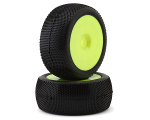Raw Speed RC SuperMini 1/8 Truggy Pre-Mounted Tires (Yellow) (2) (Super Soft - Long Wear) Raw Speed RC SuperMini 1/8 Truggy Pre-Mounted Tires (Yellow) (2) (Super Soft - Long Wear)