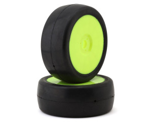 Raw Speed RC Slick 1/8 Buggy Pre-Mounted Tires (Yellow) (2) (Super Soft)