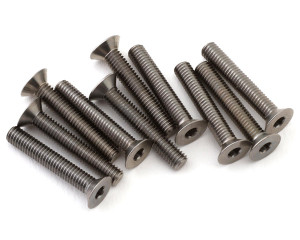 1UP Racing Titanium Pro Duty Flat Head Screws (10) (3x18mm)