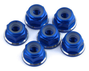 1UP Racing 3mm Aluminum Flanged Locknuts w/Chamfered Finish (Dark Blue) (6) 1UP Racing 3mm Aluminum Flanged Locknuts w/Chamfered Finish (Dark Blue) (6)