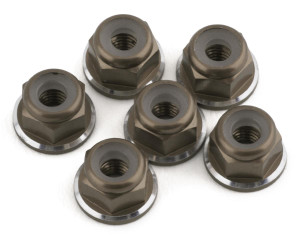 1UP Racing 3mm Aluminum Flanged Locknuts w/Chamfered Finish (Gunmetal) (6) 1UP Racing 3mm Aluminum Flanged Locknuts w/Chamfered Finish (Gunmetal) (6)