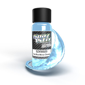 Spaz Stix - Sky Blue Mirror Chrome Airbrush Ready Paint, 2oz Bottle Spaz Stix - Sky Blue Mirror Chrome Airbrush Ready Paint, 2oz Bottle