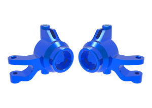 Steering blocks, 6061-T6 aluminum (blue-anodized) (left & right)/ 3x12mm SS (with threadlock) (4)/ 3x15mm BCS (with threadlock) (2)