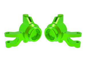 Steering blocks, 6061-T6 aluminum (green-anodized) (left & right)/ 3x12mm SS (with threadlock) (4)/ 3x15mm BCS (with threadlock) (2)