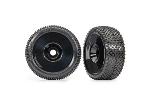 Tires & wheels, assembled, glued (black dished 3.0" wheels, Response Pro 3.0" tires, foam inserts) (2)