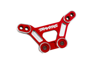Shock tower, front, 6061-T6 aluminum (red-anodized)/ 3x15mm BCS (with threadlock) (2) Shock tower, front, 6061-T6 aluminum (red-anodized)/ 3x15mm BCS (with threadlock) (2)