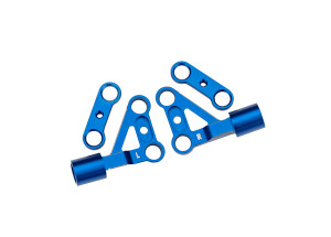Suspension arms, upper, front, 6061-T6 aluminum (blue-anodized) (left & right)/ 2.5x5mm BCS (with threadlock) (2)