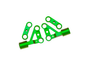Suspension arms, upper, front, 6061-T6 aluminum (green-anodized) (left & right)/ 2.5x5mm BCS (with threadlock) (2)