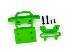 Bumper, front/ bumper mount, front/ 4x23mm BCS (2)/ 3x10mm BCS (2) (green) Bumper, front/ bumper mount, front/ 4x23mm BCS (2)/ 3x10mm BCS (2) (green)