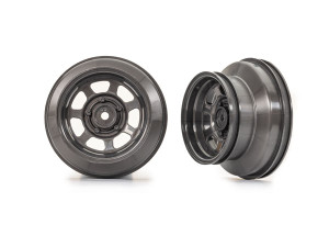 Wheels, dirt oval, graphite gray, dual profile (2.2î outer, 3.0î inner) (2) (2WD front only)