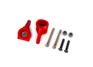 Steering blocks, extreme heavy duty, red (left & right)/ 3x26mm hinge pins (2)/ 3x15mm BCS (2) (for use with #9180, 9181, 9182 upgrade kit) Steering blocks, extreme heavy duty, red (left & right)/ 3x26mm hinge pins (2)/ 3x15mm BCS (2) (for use with #9180, 9181, 9182 upgrade kit)