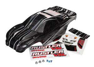 Body, RustlerÆ VXL, ProGraphixÆ (replacement for the painted body. Graphics are printed, requires paint & final color application)/decal sheet/ wing and aluminum hardware Body, RustlerÆ VXL, ProGraphixÆ (replacement for the painted body. Graphics are printed, requires paint & final color application)/decal sheet/ wing and aluminum hardware