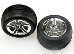 Tires & wheels, assembled, glued (2.8") (JatoÆ Twin-Spoke wheels, AliasÆ ribbed tires, foam inserts) (front) (2)