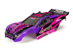 Body, RustlerÆ 4X4, pink & purple/ window, grille, lights decal sheet (assembled with front & rear body mounts and rear body support for clipless mounting)