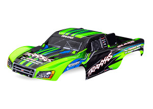 Body, SlashÆ 2WD (also fits SlashÆ VXL & SlashÆ 4X4), green (painted, decals applied) (assembled with front & rear latches for clipless mounting) Body, SlashÆ 2WD (also fits SlashÆ VXL & SlashÆ 4X4), green (painted, decals applied) (assembled with front & rear latches for clipless mounting)
