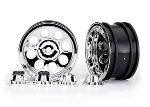 Wheels, 2.2", classic chrome (2)/ center caps (front (2), rear (2)) (requires #8255A extended thread stub axle)