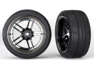 Tires & wheels, assembled, glued (split-spoke black wheels,† 1.9" Response tires) (extra wide, rear) (2)