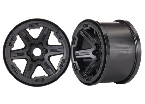 Wheels, 3.8" (black) (2) (17mm splined) 8671