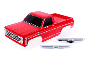 Body, Chevrolet K10 Truck (1979), complete, red (painted, decals applied) (includes grille, side mirrors, door handles, windshield wipers, front & rear bumpers, clipless mounting) (requires #9288 inner fenders) Body, Chevrolet K10 Truck (1979), complete, red (painted, decals applied) (includes grille, side mirrors, door handles, windshield wipers, front & rear bumpers, clipless mounting) (requires #9288 inner fenders)