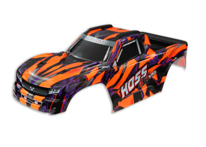 Body, HossÆ 4X4 VXL, orange (painted, decals applied) (assembled with front & rear body mounts and rear body support for clipless mounting) Body, HossÆ 4X4 VXL, orange (painted, decals applied) (assembled with front & rear body mounts and rear body support for clipless mounting)