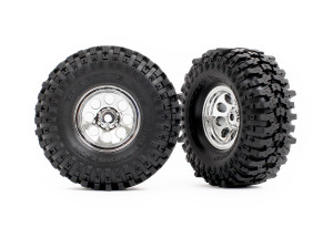 Tires & wheels, assembled (chrome 1.0" wheels, Mickey ThompsonÆ Baja Proô Xs 2.4x1.0" tires) (2)