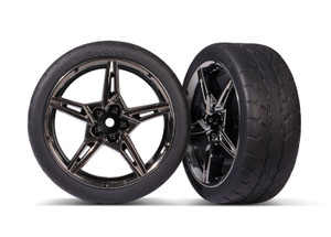 Tires & wheels, assembled, glued (split-spoke black chrome wheels, 2.1" Response tires) (front) (2)