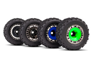 Tires & wheels, assembled, glued (3.8" satin black chrome wheels, satin black chrome wheel covers, SledgehammerÆ tires, foam inserts) (2)