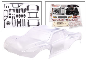 Body, Maxx SlashÆ (clear, requires painting)/ window masks/ decal sheet (includes body support, body plastics, latches, & hardware for clipless mounting) Body, Maxx SlashÆ (clear, requires painting)/ window masks/ decal sheet (includes body support, body plastics, latches, & hardware for clipless mounting)