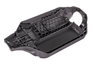 Chassis, charcoal gray (162mm long battery compartment) (fits flat style battery packs) (use only with #7430R front bulkhead & #6726X battery hold-down) Chassis, charcoal gray (162mm long battery compartment) (fits flat style battery packs) (use only with #7430R front bulkhead & #6726X battery hold-down)