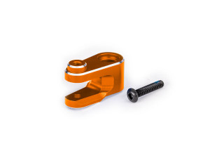 Servo horn, steering, 6061-T6 aluminum (orange-anodized)/ 3x15mm BCS (with threadlock) (1)