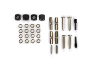U-joints, driveshaft (carrier (4)/ 4.5mm cross pin (4)/ 3mm headed pin (4)/ 4x15mm screw pin (2)/ hex pin (2)/ e-clips (10)/ 3x6x0.5 MW (8)) (metal parts for 2 driveshafts)