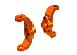 Caster blocks, 6061-T6 aluminum (orange-anodized) (left & right)