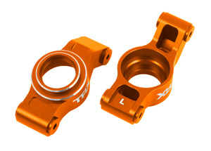 Carriers, stub axle (orange-anodized 6061-T6 aluminum) (left & right)