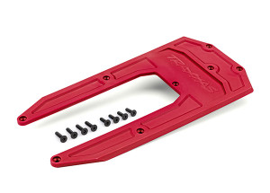 Skidplate, chassis, red (fits SledgeÆ)