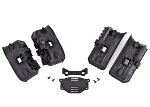 Fenders, inner (wide), front & rear (2 each)/ rock light covers (8)/ battery plate/ 3x8 flat-head screws (4) (for clipless body mounting) Fenders, inner (wide), front & rear (2 each)/ rock light covers (8)/ battery plate/ 3x8 flat-head screws (4) (for clipless body mounting)