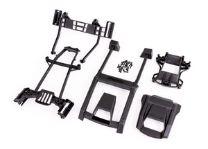 Body support (includes front mount & rear latch, roof & hood skid pads)/ 3x12mm CS (19) (attaches to #7812 body) Body support (includes front mount & rear latch, roof & hood skid pads)/ 3x12mm CS (19) (attaches to #7812 body)